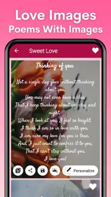 Love Poems for Him & Her android App screenshot 2